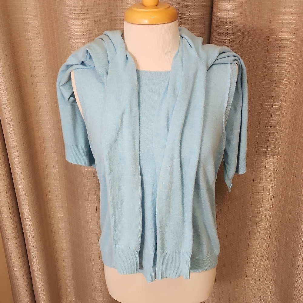 Cherokee Sky Blue Women's Cardigan Set - Picture 9 of 10
